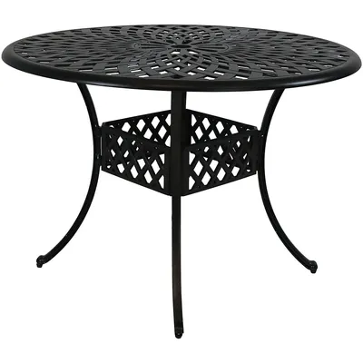 Patio Table - Cast Aluminum With Crossweave Design - 41-inch
