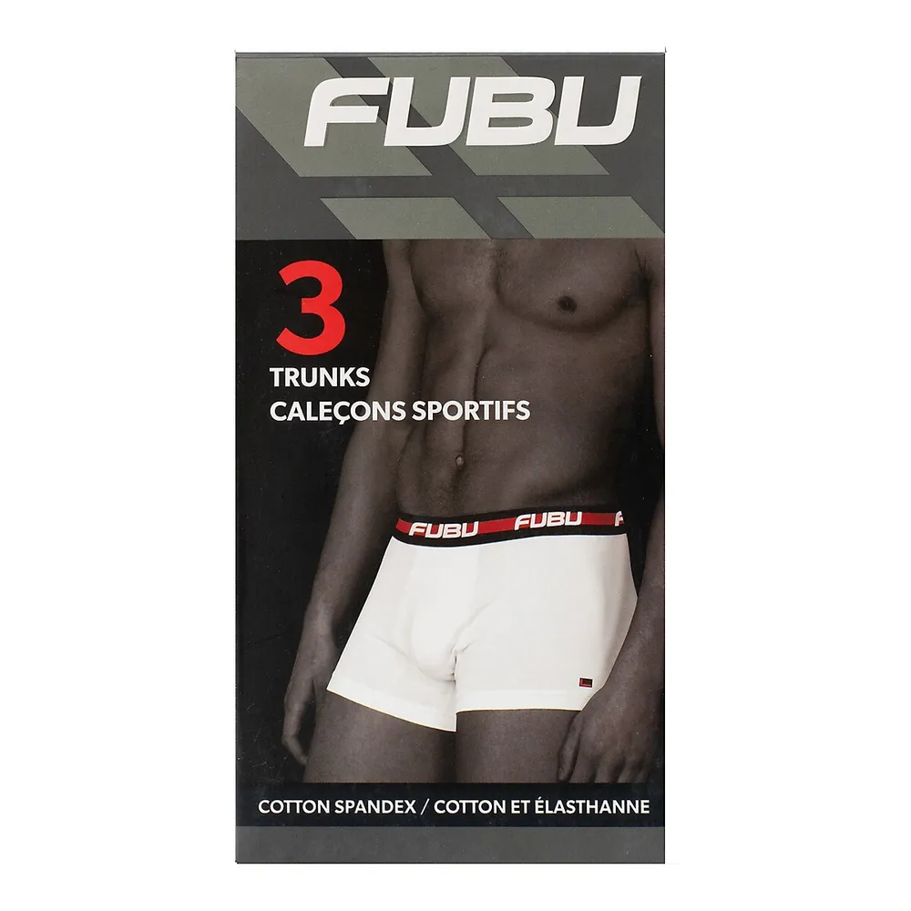 FUBU Mens 3 Pack Cotton Trunk