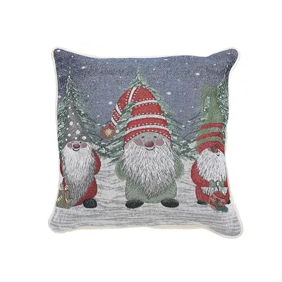 Tapestry Cushion (hanging With My Gnomies) (18 X 18) - Set Of 2