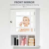 Wall Mount Mirror Cabinet With Door Shelves Bathroom