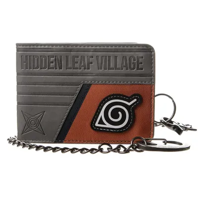 Naruto Logo Hidden Leaf Village Wallet With Chain