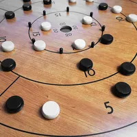 Deluxe Tournament Size Wooden 4 In 1 Crokinole, Checkers/chess, Backgammon Board With Playing Cards