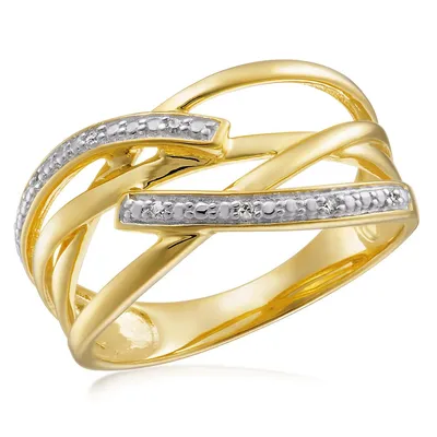 Yellow Gold Plated Sterling Silver Ladies Ring