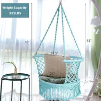 Hanging Hammock Chair Cotton Rope Macrame Swing Indoor Outdoor