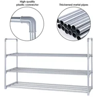 3-tier Shoe Rack, 18 Pairs Shoe Storage Organizer Unit Entryway Stackable Storage Shelf Unit