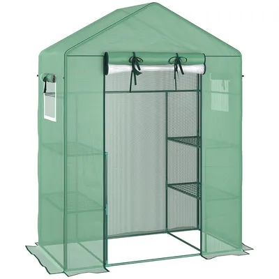Mini Greenhouse With 3 Tier Shelves, Garden Green House