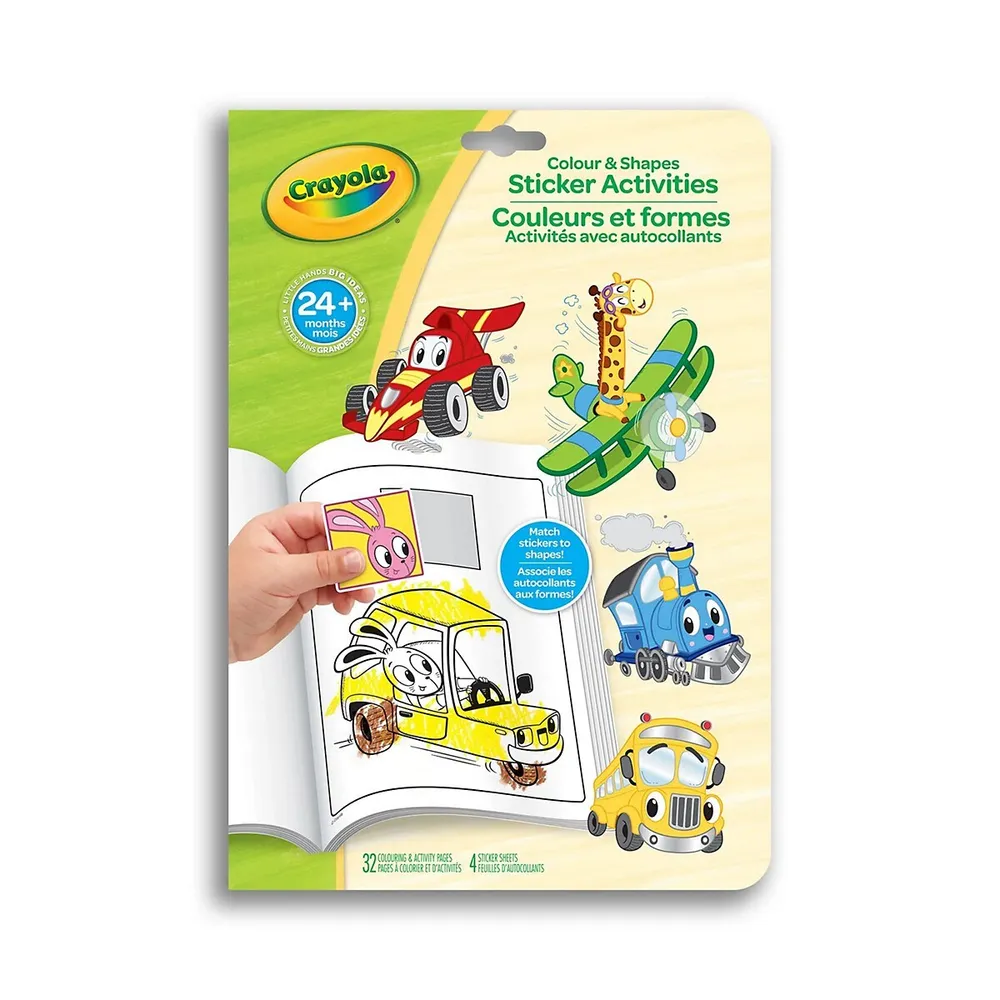 Color & Shapes Sticker Activity Book - Whimsical Wheels