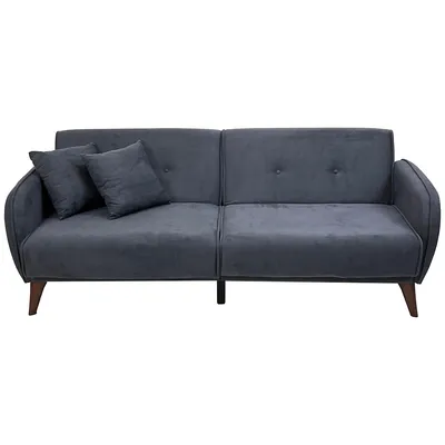 Sofa2go Velvet Convertible Sleeper Sofa Bed 3 Seater (grey)