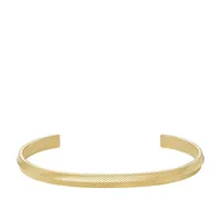 Men's Harlow Linear Texture Gold-tone Stainless Steel Cuff Bracelet