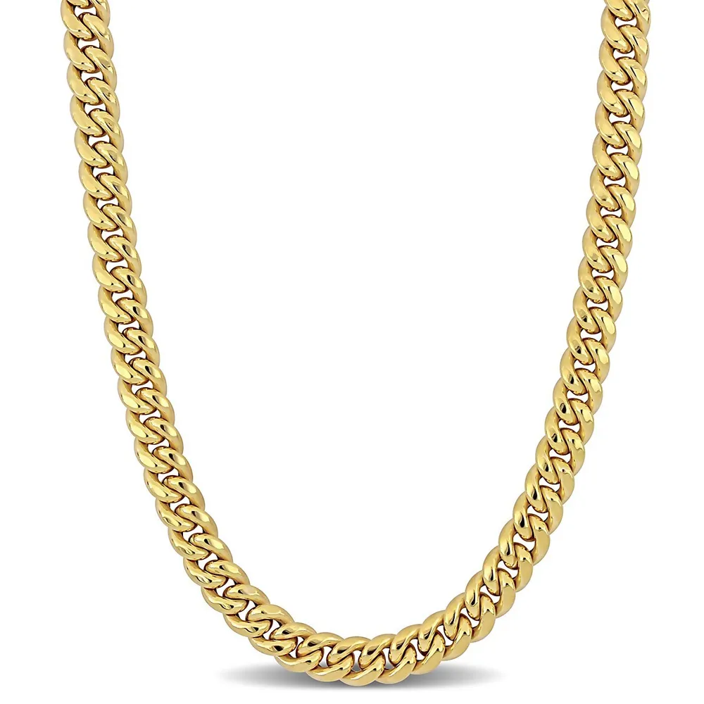 8.8mm Curb Link Chain Necklace In 10k Yellow Gold