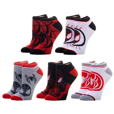 Spider-man Ultra Symbols 5 Pack Womens Juniors Ankle Socks