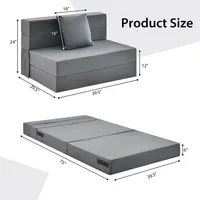 Folding Mattress With Pillow 6 Inch Tri-fold Sofa Bed With High-density Foam