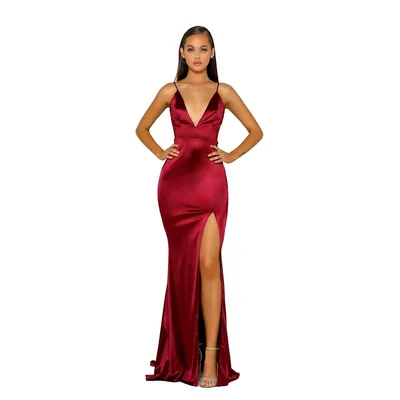 Ps5050 Low Back Evening Gown With Split