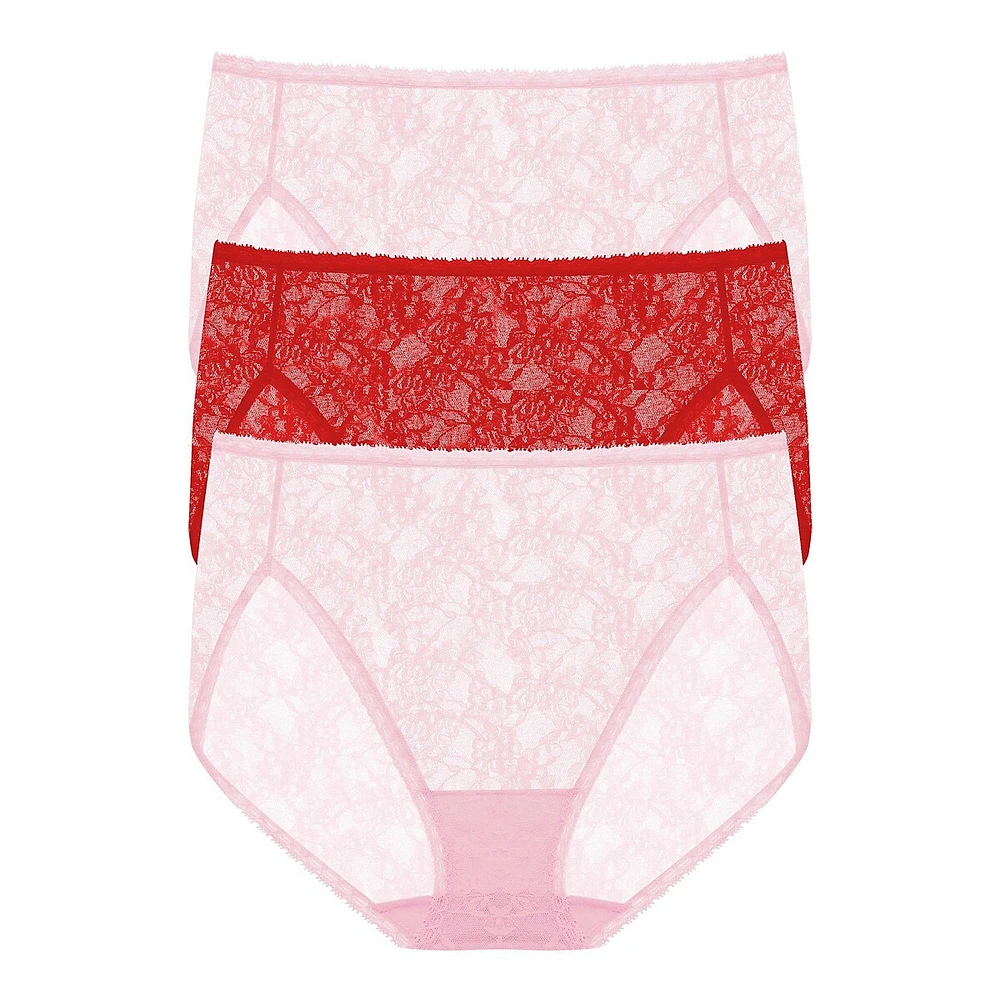 Women's Bliss Allure One Size Lace French Cut 3-pack