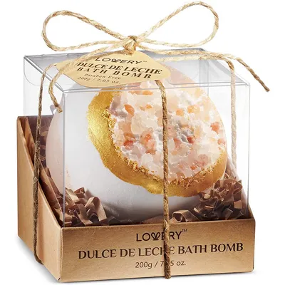 Handmade Dulce De Leche Bath Bomb, Extra Large Body Care Spa Ball, 7oz