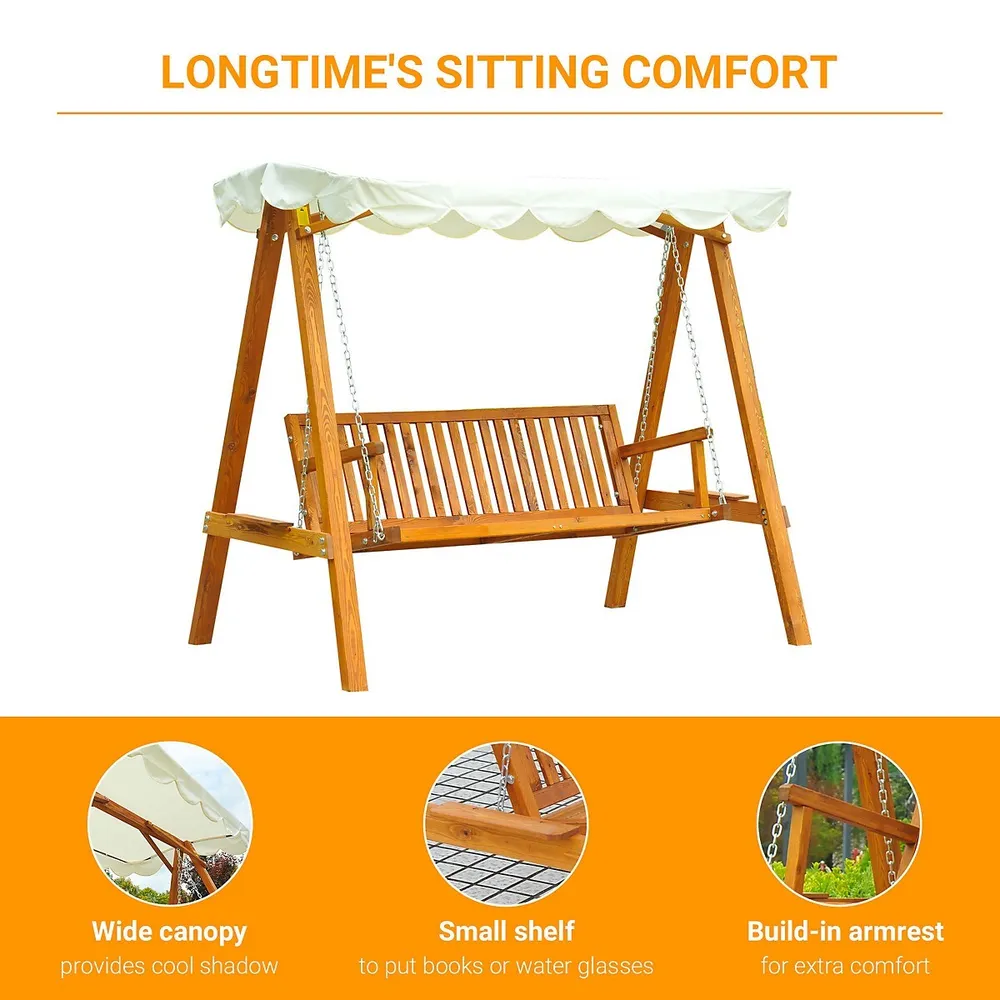 Seater Wooden Swing Chair