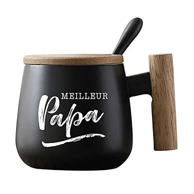 Ceramic Mug With Bamboo Lid, “best Dad”