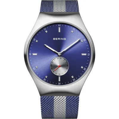 Men's Smart Traveler Stainless Steel Watch In Silver/blue