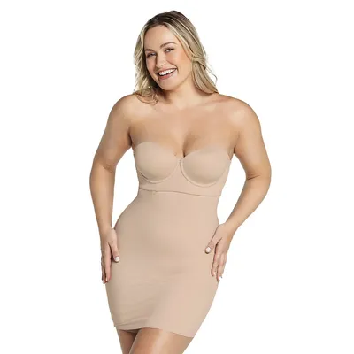 Leonisa Strapless Sculpting Step-in Body Shaper with Short Bottom