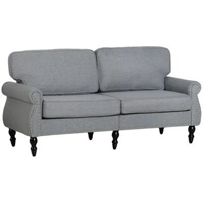 Nail Head Accent Loveseat 2 Seater Sofa