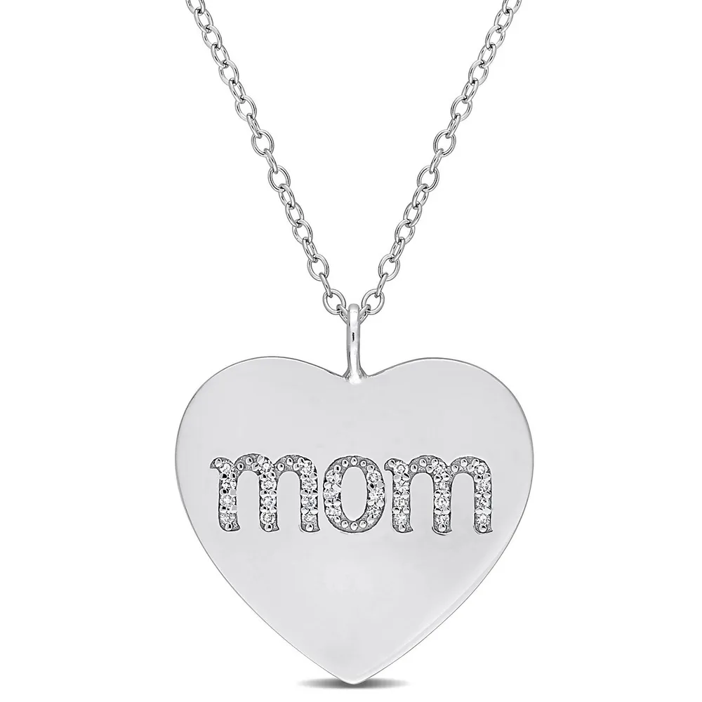 Silver Moon and Back Mom Diamond Necklace – Steven Singer Jewelers