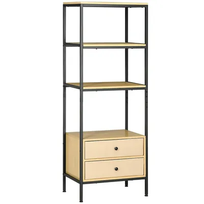 Modern Storage Shelving Unit With 2 Fabric Drawers