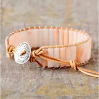 Peach Jasper Bar Stone Bracelet