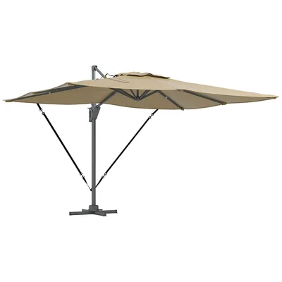 13ft Cantilever Patio Umbrella With Crank, Tilt, Khaki