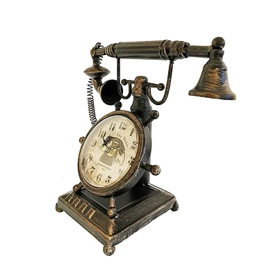 Bronze Vintage Telephone Table Clock