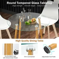 Dining Table Set For 4 Modern Kitchen Table Set With Round Glasstempetable&4 Chairs