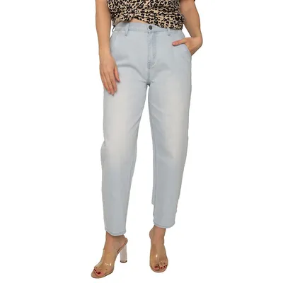High Rise Easy Fit Cropped Jeans