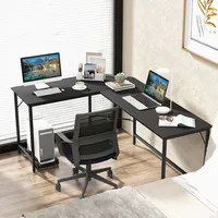 L-shaped Gaming Desk Computer With Cpu Stand Power Outlets