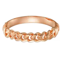 18kt Gold Plated Rose Link Top Hinged Bangle
