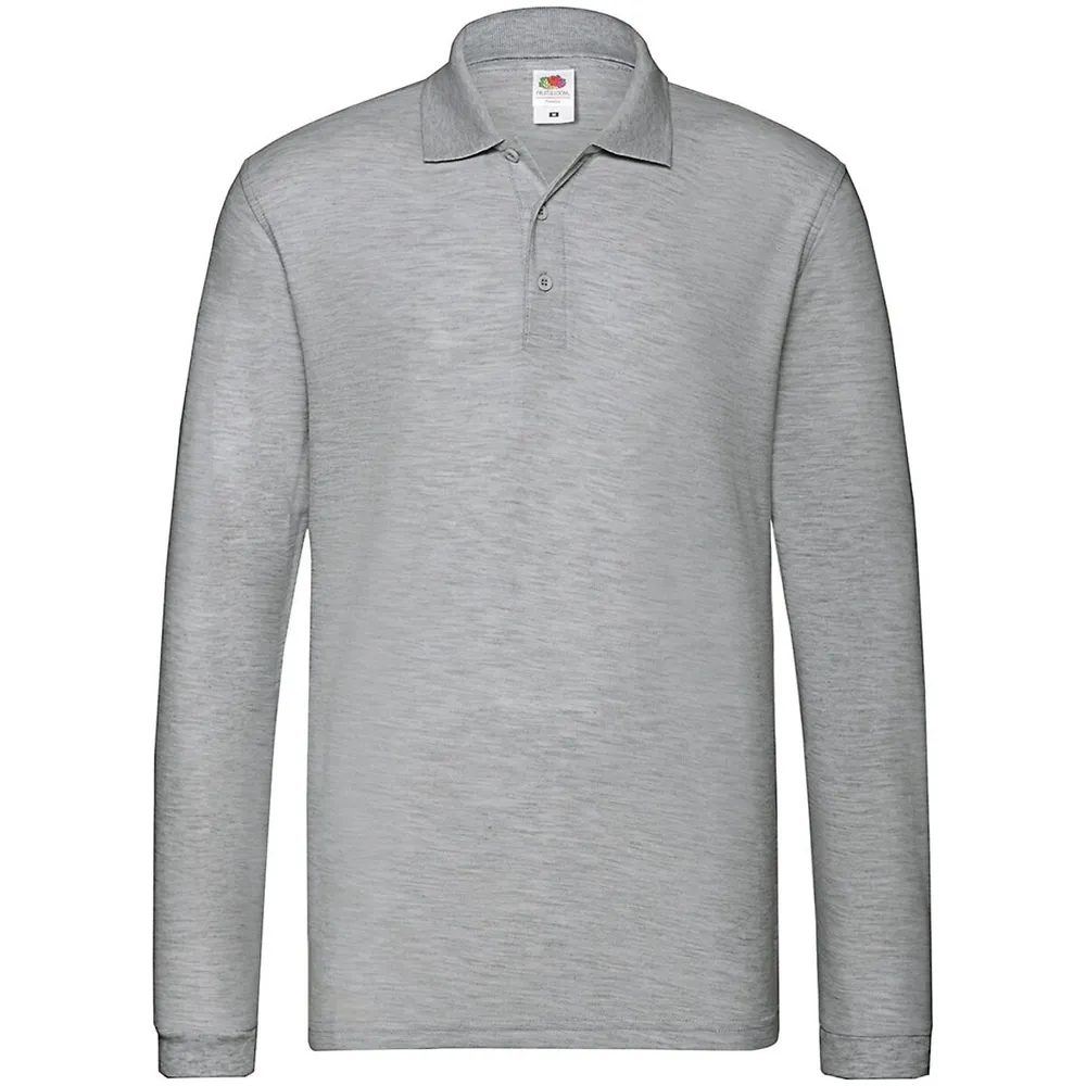 Mens Premium Pique Long-sleeved Polo Shirt