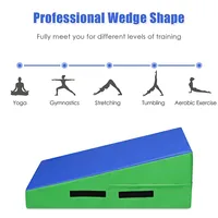 Incline Gymnastics Mat Wedge Ramp Fitness Skill Tumbling Exercise Mat W/ Handles