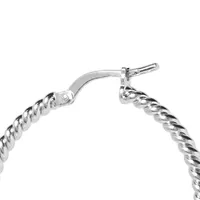 Silver Plated 30mm Round Bead Hoop