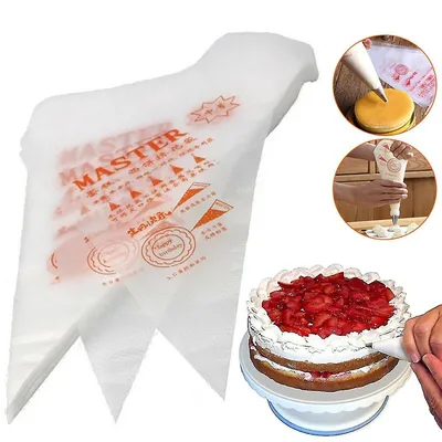 100PCS Disposable Piping Bag Icing Fondant Cake Cream Decorating Pastry Tool