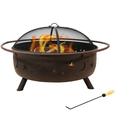 Cosmic Outdoor Patio Fire Pit With Spark Screen -42-inch