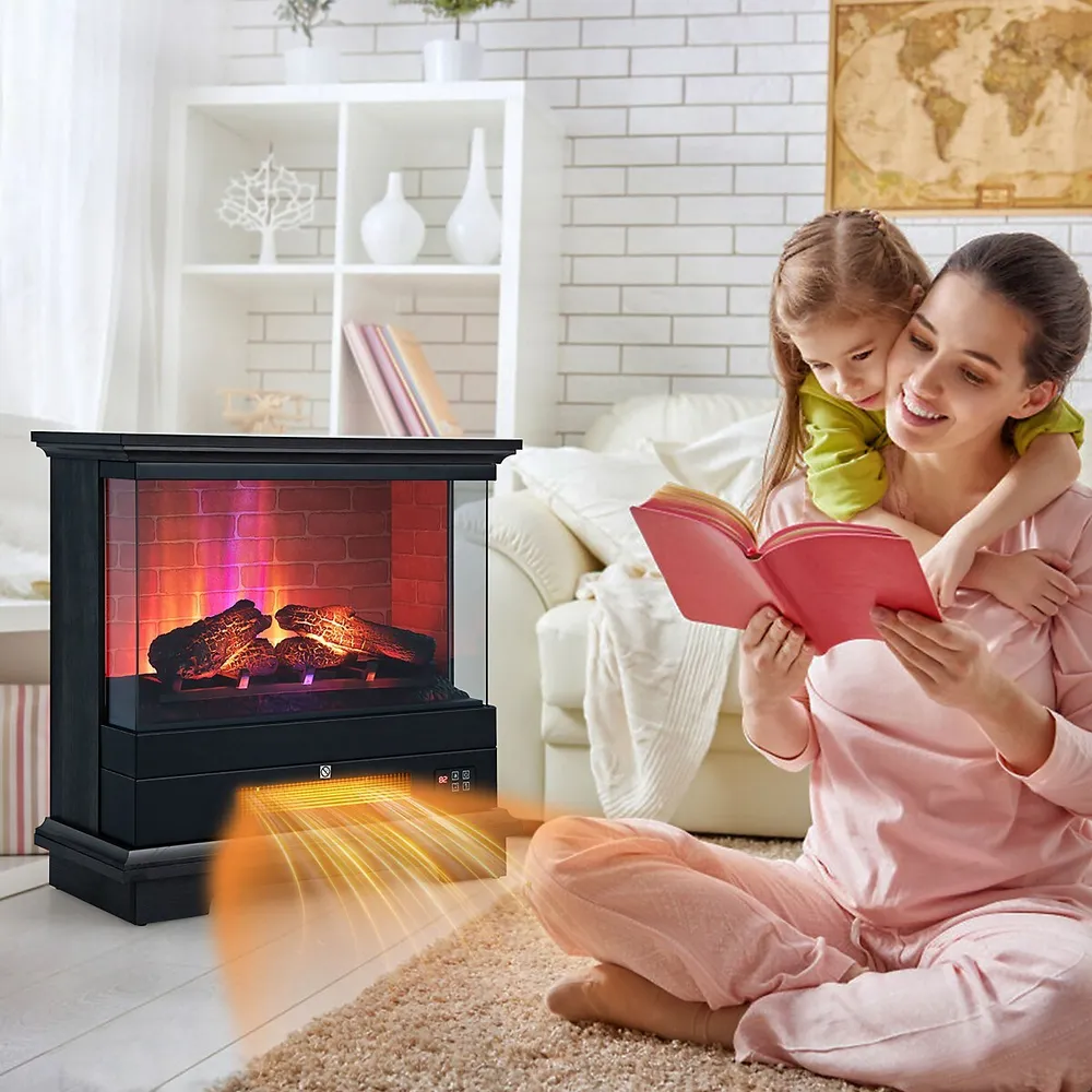 Costway 27 Freestanding Electric Fireplace Heater W/ 3-level Flame  Thermostat White | Southcentre Mall