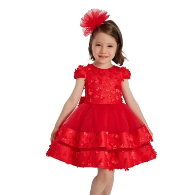 Red Special Occasion Dress For A Baby Girl