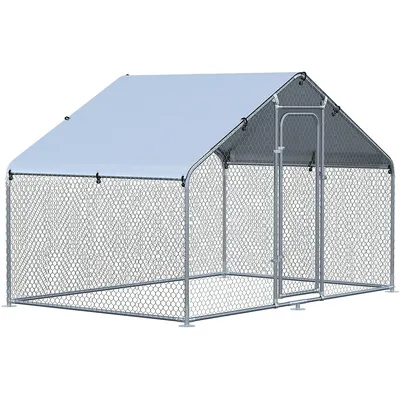 Galvanized Large Metal Chicken Coop Cage