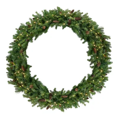 Pre-lit Dakota Red Pine Commercial Artificial Christmas Wreath - 60-inch, Warm White Led Lights