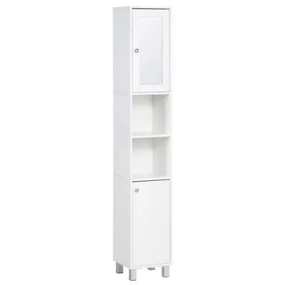 Tall Bathroom Storage Cabinet With Mirror Adjustable Shelves