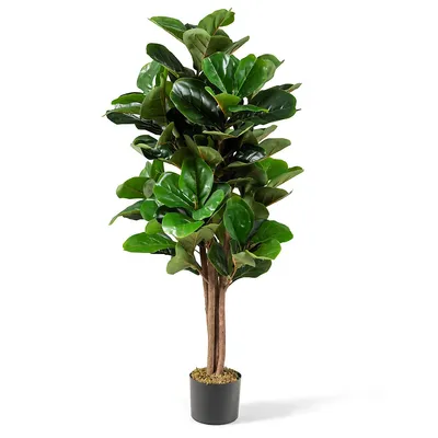 4ft Artificial Fiddle Leaf Fig Tree Indoor Outdoor Office Decorative Planter