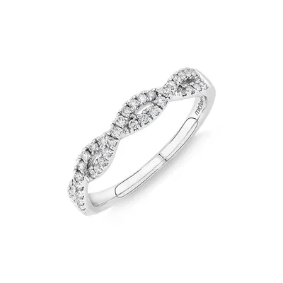0.25 Carat Tw Twist Diamond Wedding Ring In 14kt White Gold