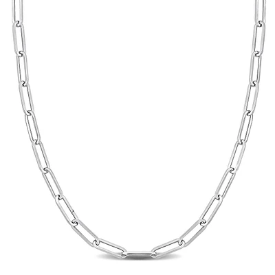 4.3mm Polished Paperclip Chain Necklace In 14k Gold