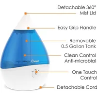 Ultrasonic Cool Mist Air Humidifier, 360 Degree Rotating Nozzle