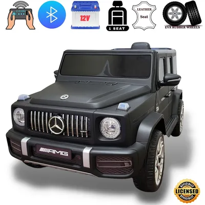 Exclusive Matte Special Edition Mercedes Benz Amg G63 1-seater 12v Kids' Ride-on Car W/ Rubber Wheels, Leather Seat, Usb, Bt