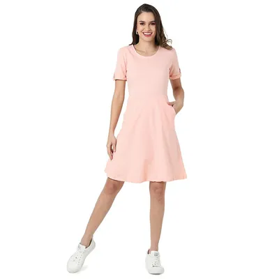 Solid Stylish Casual Dress