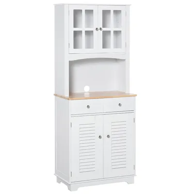 67''h Kitchen Pantry With Microwave Counter